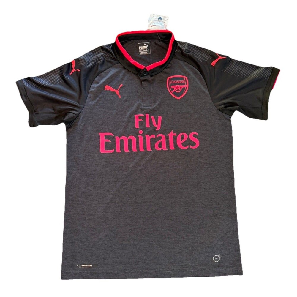 NWT Mens Puma Arsenal FC 2017/18 Third Jersey Small S Dark Gray Pink Soccer